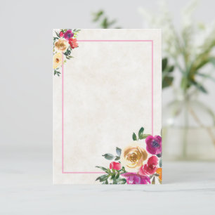 Leeres Budget Lemon und Magenta Blumen Hochzeits-E Einladung
