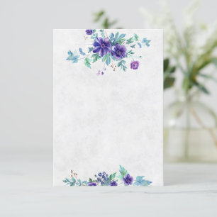 Leeres Budget Lila Aquarell Blumen Hochzeit  Einladung