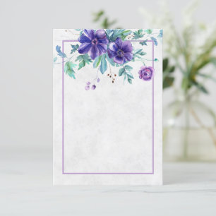 Leeres Budget Lila Aquarell-Blumenhochzeit   In Einladung