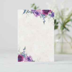 Leeres Budget lila und mauve Blumen Hochzeit  Einladung
