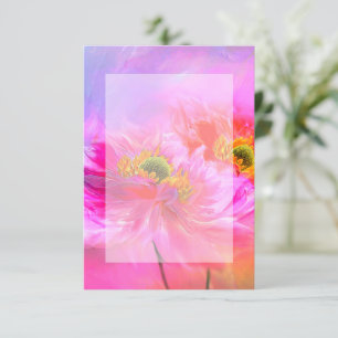 Leeres Budget Pinke Blumen-Hochzeitsfantasie  Einladung
