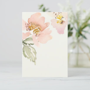 Leeres Budget rosa Wasserfarbe Blumenhochzeit  Einladung