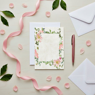 Leeres Budget Schöne rosa florale Rahmen Hochzeit  Einladung