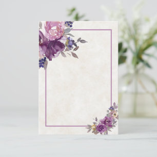 Leeres Budget Violett Aquarell Blumen Hochzeits Ei Einladung