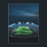 Leeres Fußballstadion in der Nacht Postkarte<br><div class="desc">Leeres Fußballstadion in der Nacht mit Lichtern</div>