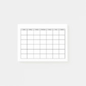 Leeres Kalender-Gitter Post-it Klebezettel (Vorderseite)