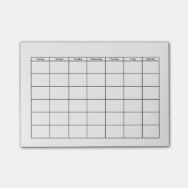 Leeres Kalender-Gitter Post-it Klebezettel