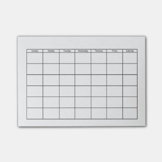Leeres Kalender-Gitter Post-it Klebezettel