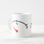 leeres Kraftstofftank-Indikatormessgerätauto Kaffeetasse (Vorderseite Links)