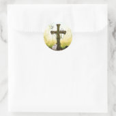 Leeres Kreuz nach Ostern Runder Aufkleber (Tasche)