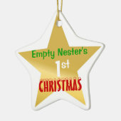 Leeres Nest-1. Weihnachtsgoldstern Keramikornament (Links)