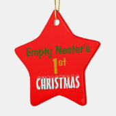 Leeres Nest-1. Weihnachtsroter Stern Keramik Ornament (Links)