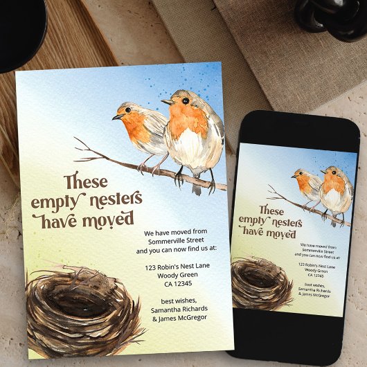 Leeres Nest Wasserfarbe Ankündigung