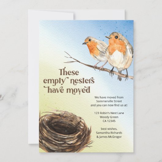 Leeres Nest Wasserfarbe Ankündigung (Vorderseite)