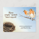 Leeres Nest Wasserfarbe Ankündigungspostkarte (Vorderseite)