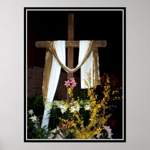 Leeres Ostern-Kreuz von Jesuss Auferstehung Poster