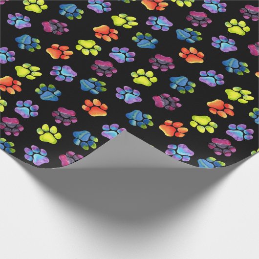 Leeres Regenbogen-Tatzen-Druck-Packpapier Geschenkpapier (Ecke)