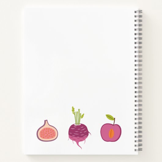 Leeres Rezept mit Obst und Gemüse Notizblock (Rückseite)