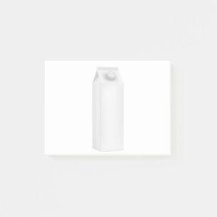 Leeres Verpacken für Milch Post-it Klebezettel