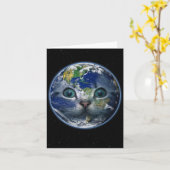 Leergrüße der Weltraumkatze Karte (Gelbe Blume)