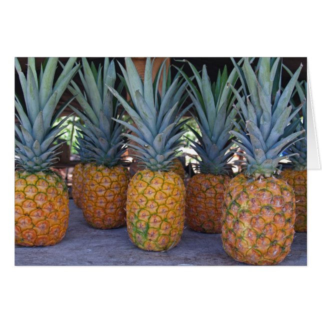 Leerkarte mit Ananas-Hintergrund (Vorderseite (Horizontal))