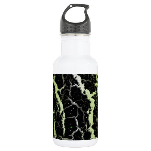 Leerlaufbahn - weiß/Limon Edelstahlflasche (Vorderseite)