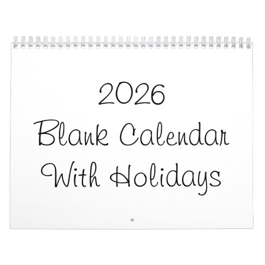 Leerlaufkalender 2026 mit Feiertagen Kalender (Titelbild)