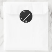 Leerlauftank Runder Aufkleber (Tasche)