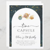 Leerlaufzeit Kapselunterschrift | Space Birthday (Vorne/Hinten)