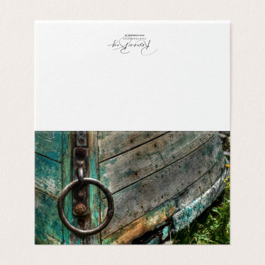 Leermerkkarte - Grünes Boot (Außenseite Aufgefaltet)