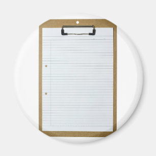 Leerschreibpapier auf der Zwischenablage Magnet
