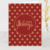 Leerseite | Red Gold Happy Holidays Weihnachten Karte (Gelbe Blume)