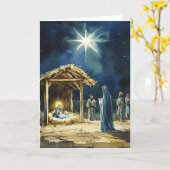 Leerseite | Watercolor Nativity Scene Karte (Gelbe Blume)