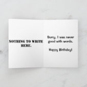 Leerstelle-lustige Geburtstags-Karte Karte (Innenseite)