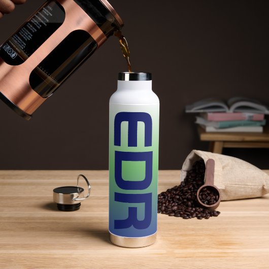 Leertaste drei Buchstaben Monogramm Gradient Water Trinkflasche (Kaffee)