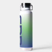 Leertaste drei Buchstaben Monogramm Gradient Water Trinkflasche (Rückseite)