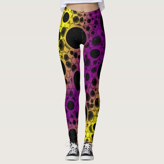 Leertaste - Lila/gelb Leggings (Vorderseite)