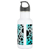 Leertaste - Weiß/Cyan Edelstahlflasche (Rückseite)