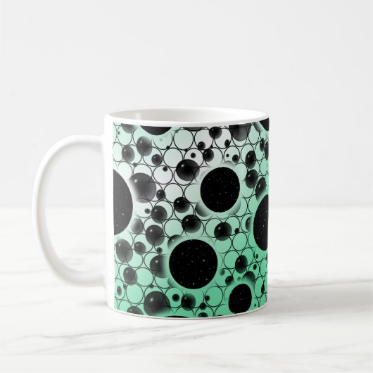 Leertaste - Weiß/Minze Kaffeetasse (Links)