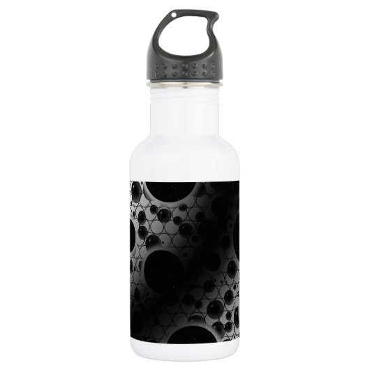 Leertaste - Weiß/Schwarz Edelstahlflasche (Vorderseite)