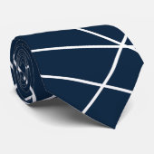 Leerzeichen Blau geometrische Musterlinien Krawatte (Gerollt)