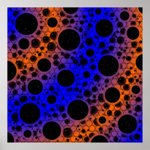 Leerzeichen - Blau/Orange Poster