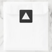 Leerzeichen des weißen Hipsters, schwarzer Hinterg Quadratischer Aufkleber (Tasche)