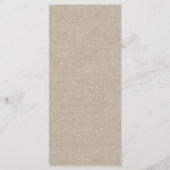 Leerzeichen im Menü "Burlap" in Weiß Menükarte (Rückseite)