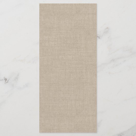 Leerzeichen im Menü "Burlap" in Weiß Menükarte (Rückseite)