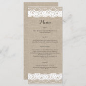 Leerzeichen im Menü "Burlap" in Weiß Menükarte (Vorne/Hinten)