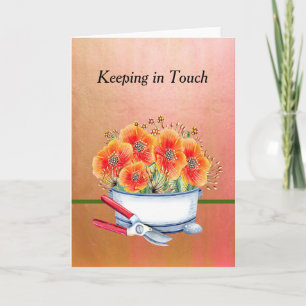 Leerzeichen-Kartenpeach mit Container-Blume Karte
