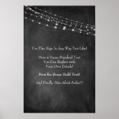 Leerzeichen mit/ Khalkboard Text- und Lichtzeichen Poster (Vorne)