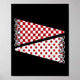 Leerzeichen Schulgeist Teamfarben Spieltag Rot Foo Poster