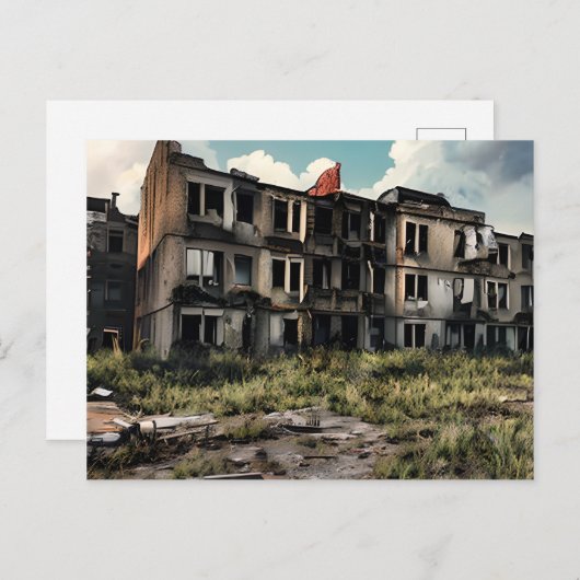 Leerzeichen verlieren | Ausgegebene postapokalypti Postkarte (Vorne/Hinten)